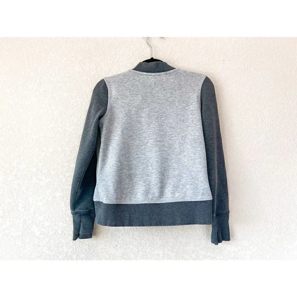 Athleta Girl Track Star Gray Zipper Jacket Size 6